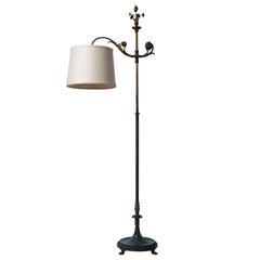 Antique Sterling Bronze Co. Bridge-Arm Bronze Floor Lamp, Circa 1910