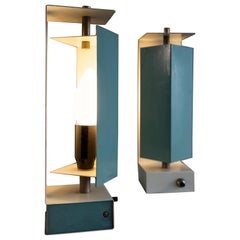 Vintage Set of two small metal bedside lamps, 1950s
