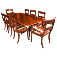 Vintage Regency Revival Dining Table by William Tillman & 8 Chairs 20th Century