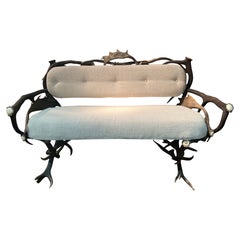 Antique Sofa made with deer's antlers
