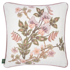 THE DANCING ORCHIDS Medium Piped Hemp Kissen - Ecru
