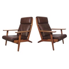 Pair Hans Wegner Highback Lounge Chairs for GETAMA, GE-290