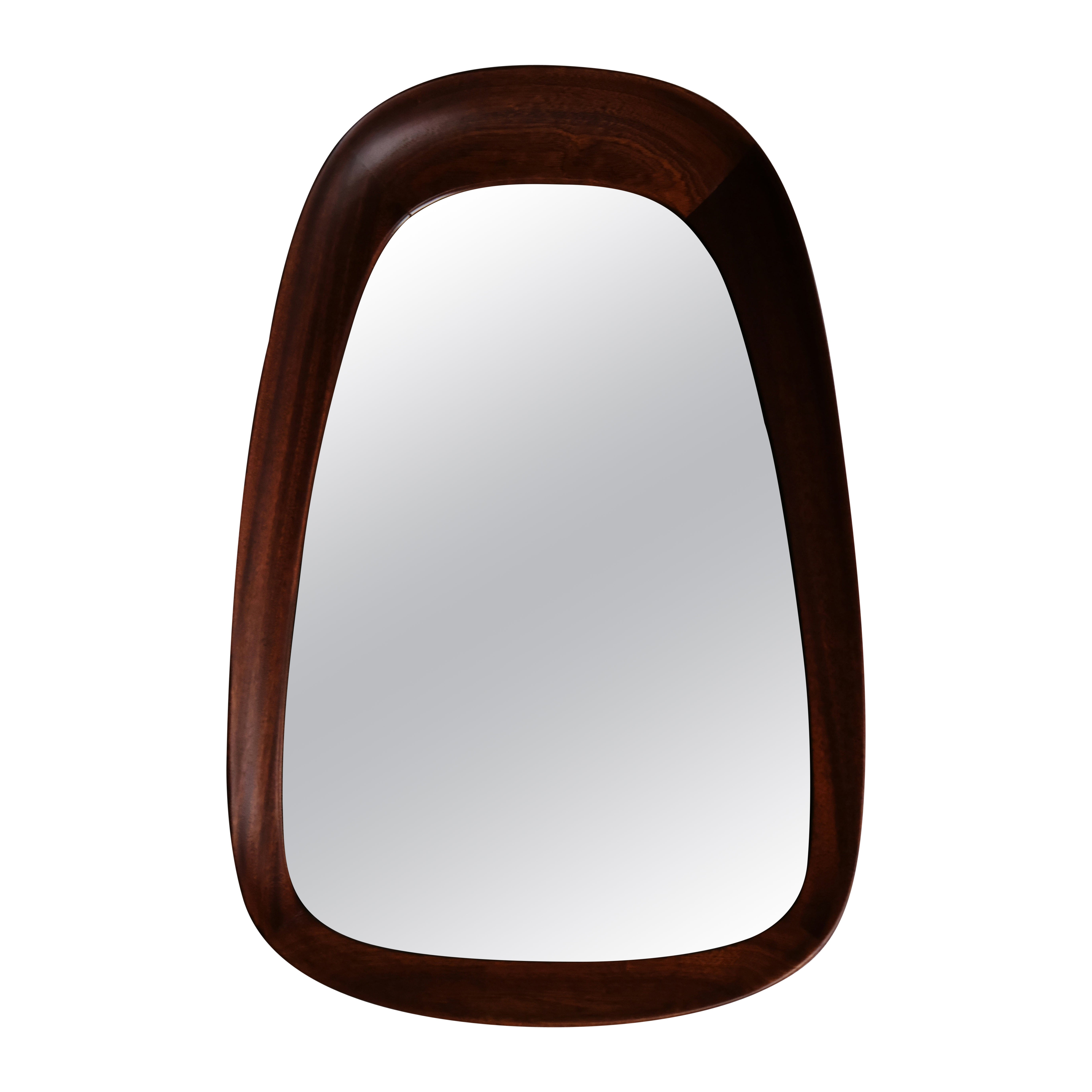 Wandspiegel aus Teakholz von Åke Fribyter, Glas & Trä, Hovmantorp, Schweden, 1950er Jahre