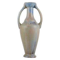 Gilbert Méténier, French ceramicist. Large impressive ceramic vase with handles.