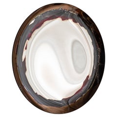 Weißer Aura-Wandspiegel von OOM Contemporary, weißes Glas