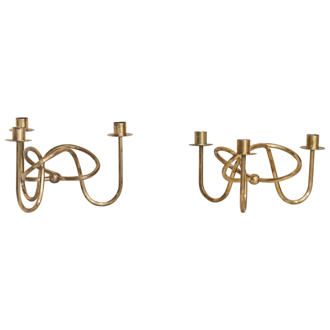 Pair of Candle Holders "The Knot of Friendship" by Josef Frank