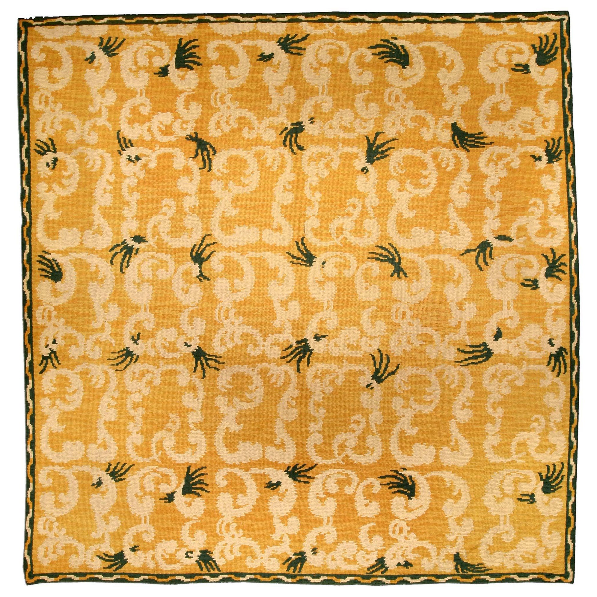 Doris Leslie Blau Radiant Vintage Spanish Cuenca Rug in Golden Tones