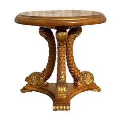 Vintage Regency Gilt Tipped Koi Tabouret Table