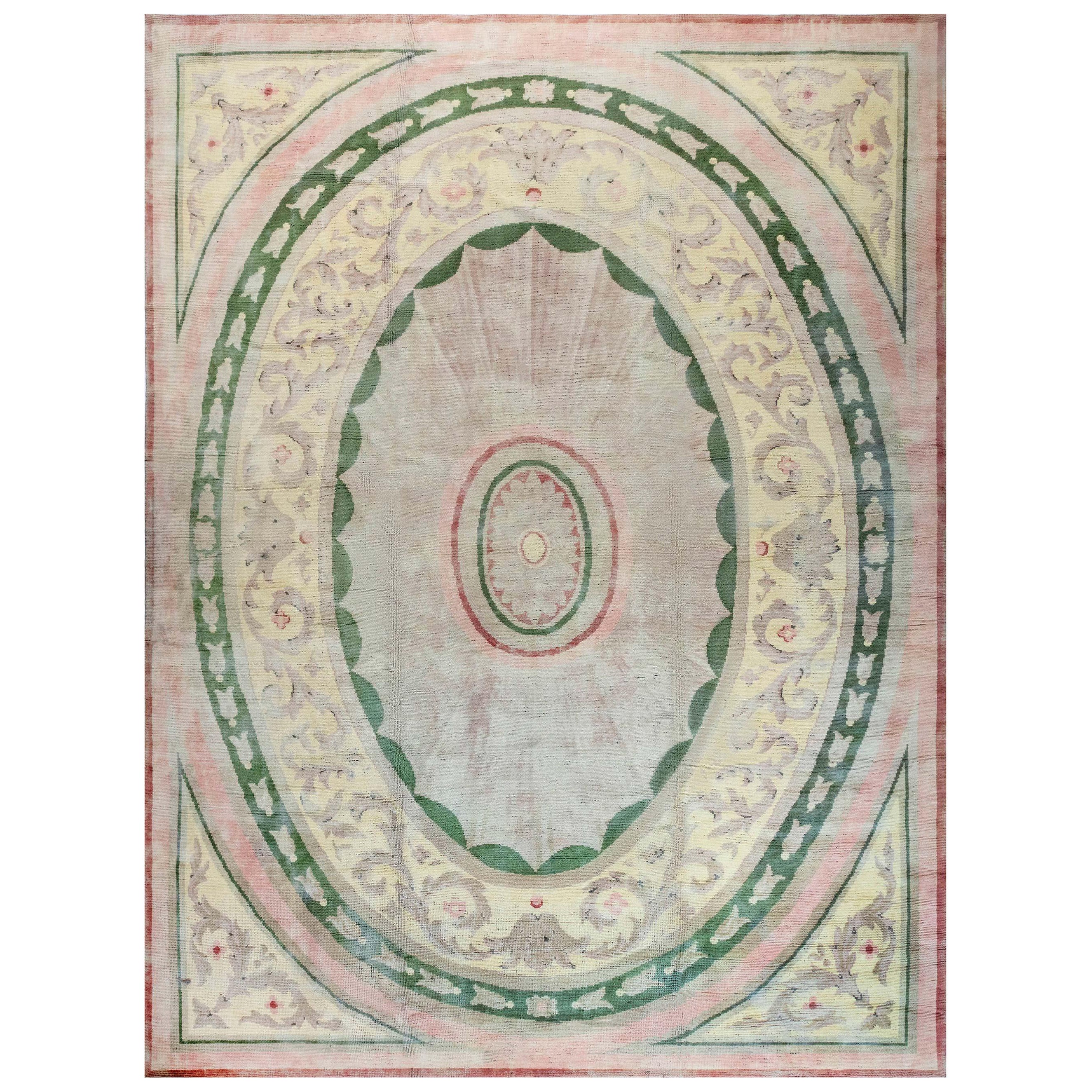 Doris Leslie Blau Grande Tappeto Vintage Savonnerie Greene & Greene fatto a mano in lana