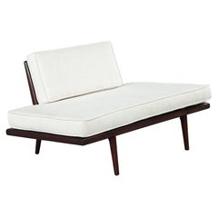 Sillón Tumbona Crema Moderno de Mediados de Siglo