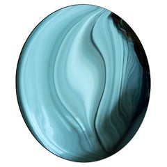 Specchio da parete Bare Blue di OOM Contemporary Glass