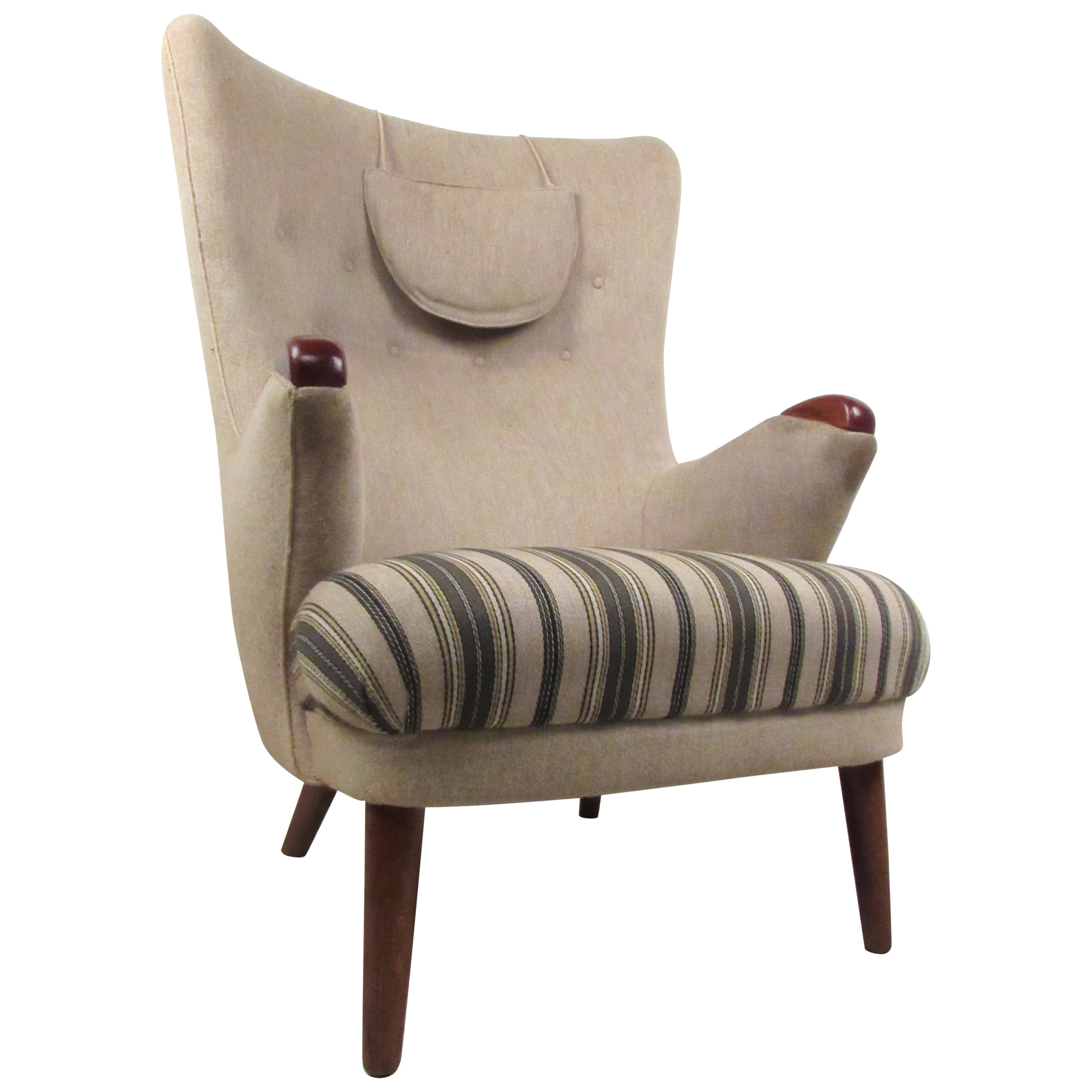 MidCentury Modern American High Back Lounge Chair For Sale at 1stDibs