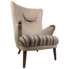 Unique Mid-Century Modern Hans J. Wegner Style Highback Chair 11