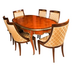 Antique French Louis Revival Dining Table and 6 Empire Chairs 20th Century