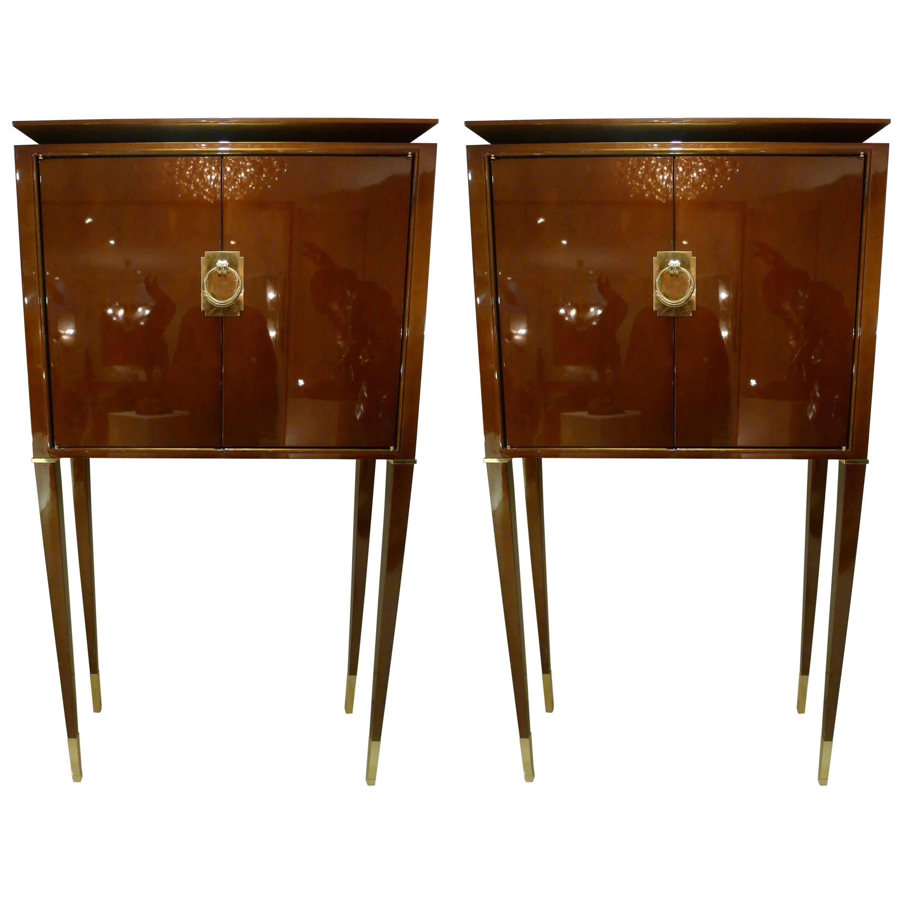 Pair of Cabinets in Style of 1940 by Frederic DAD For Sale