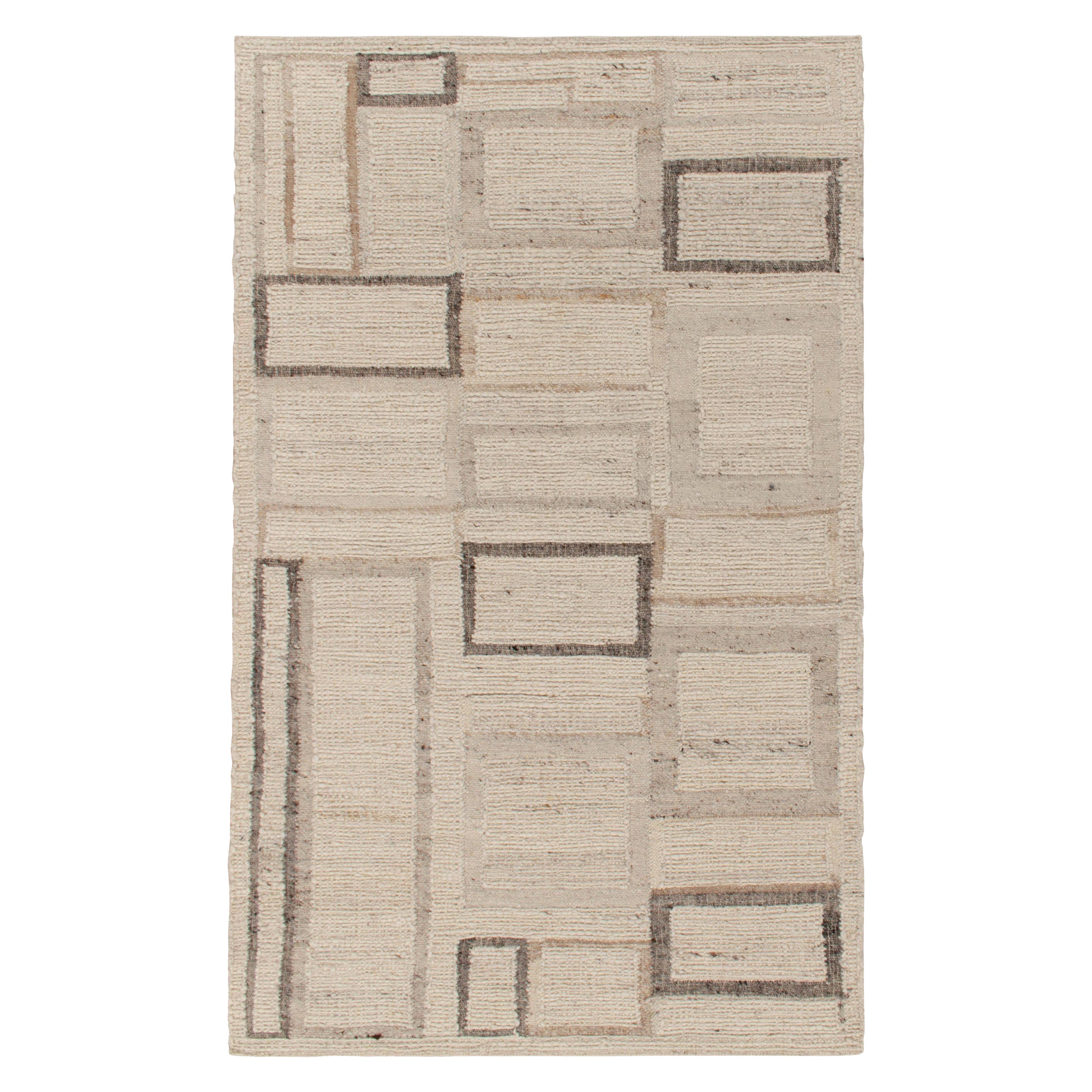 Rug & Kilim's Contemporary Kilim Rug in Beige-Brown Art Deco Pattern