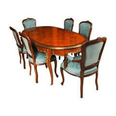 Antique French Louis Revival Dining Table and 6 Chairs 20th Century