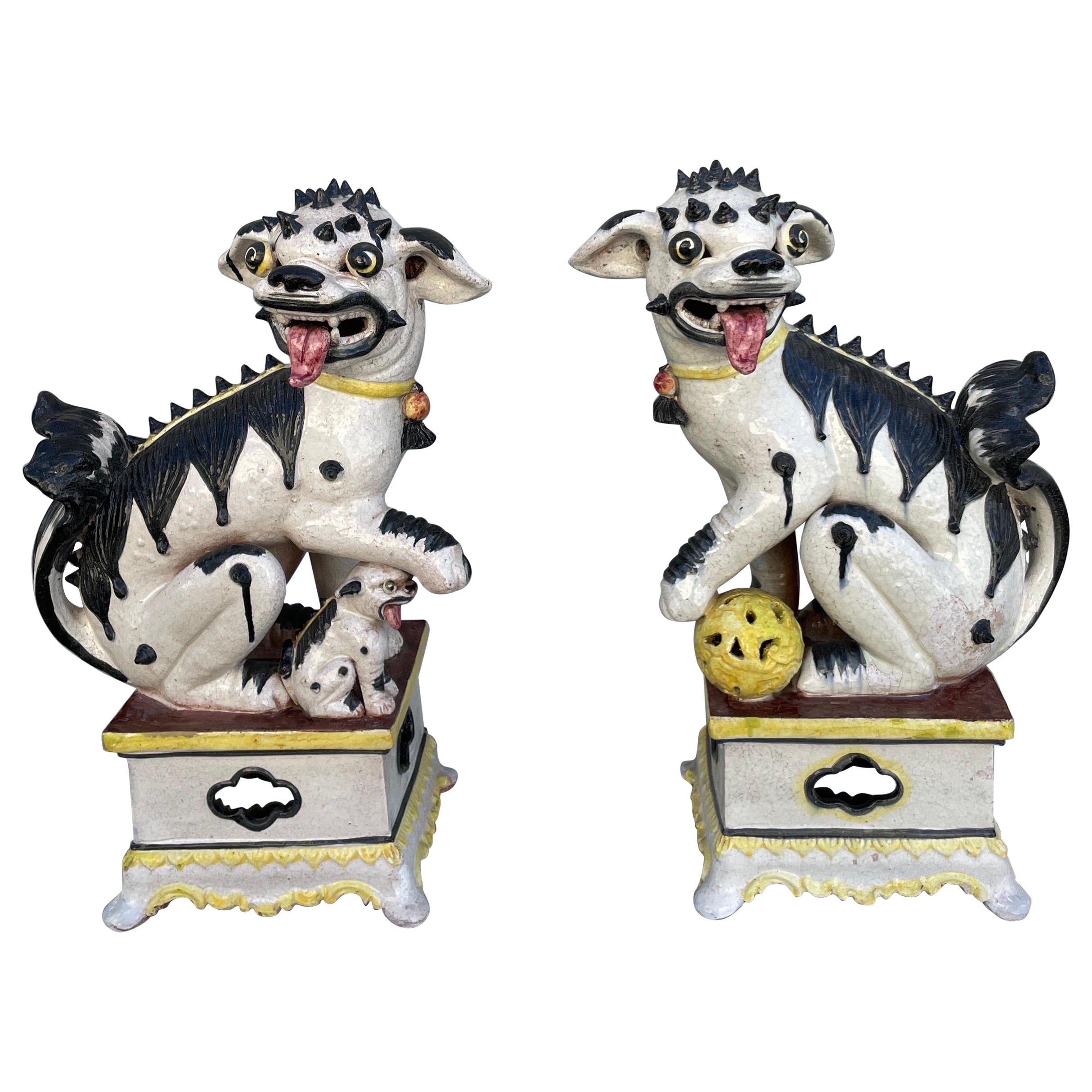 Large Scale Rare Italian Mid-Century Foo Dogs For Sale