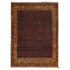 Blue Antique Malayer Persian Wool Rug with Allover Pattern