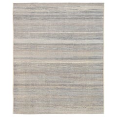 Alfombra Minimalista de Lana Natural Marrón Gris Neutro 9'7''x11'9''