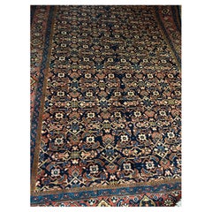 Antique Hand knotted Persian Design Pure Wool Navy Rust Rug
