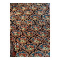 Tapis Bidjar des années 1910 avec bouquets floraux et tons audacieux, noué à la main en pure laine