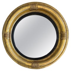 Miroir à œil de bœuf en bois doré du début du 19e siècle