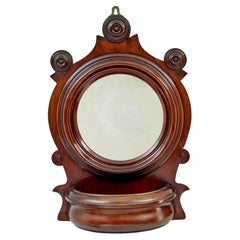 Antique 19th Century carved mahogany toilet mirror