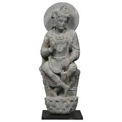 Bodhisattva in Gray Schist, Art of Gandhara, 2nd-4th Century J.C