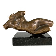 Petite Bronze Figure on Stone Base