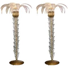 Murano Floor Lamp Set of Two Art Deco Style Exceptional Piece