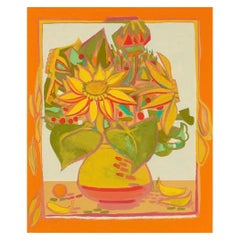 Francoise Gilot (1921-2023) "Girasoles con pétalos caídos" Serigrafía firmada