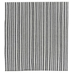 Vintage Persian Jajim Small Rug Circa 1910 - Wool Black and white Design - 91171
