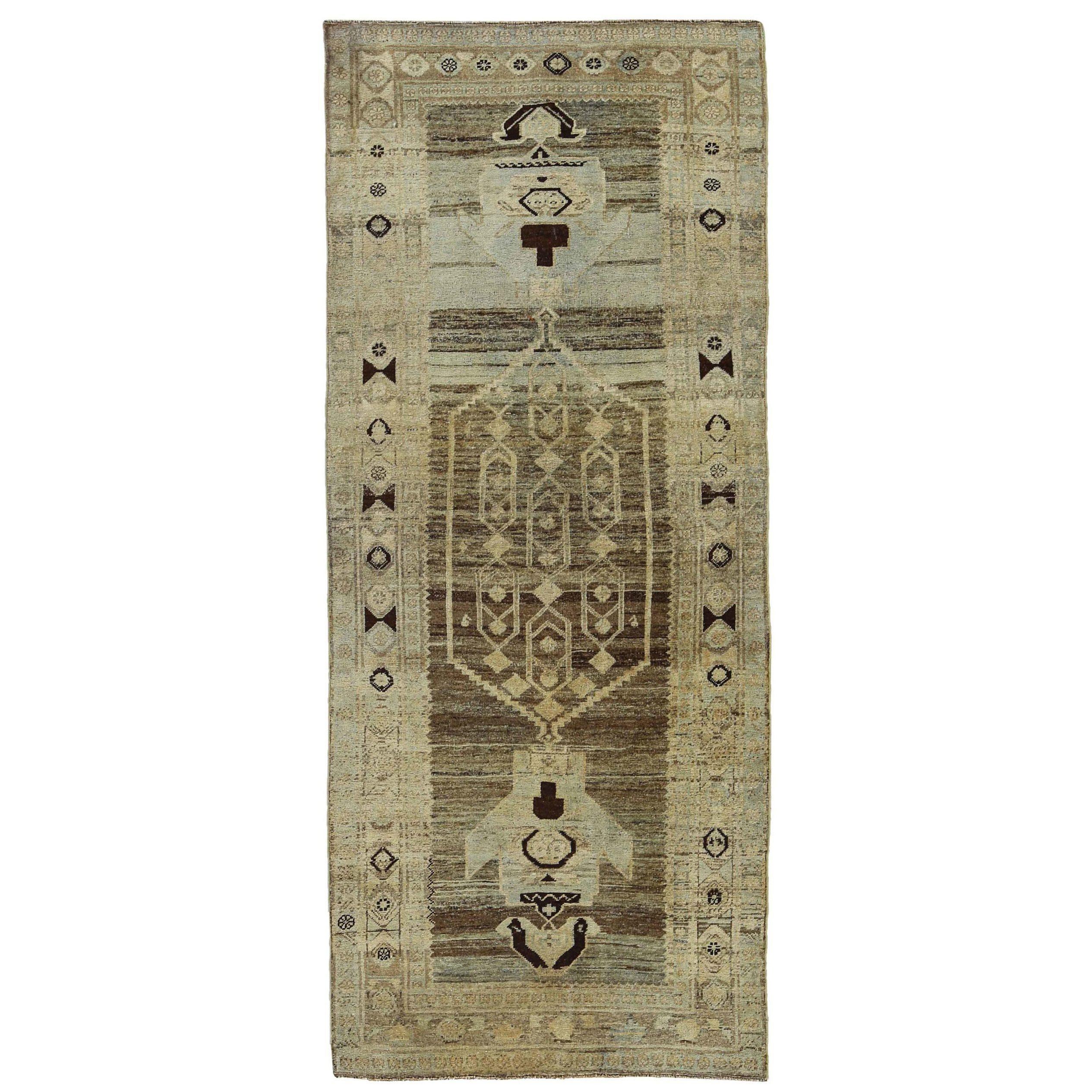 Tappeto persiano Bijar Small - Lana Marrone Avorio Design - 91204
