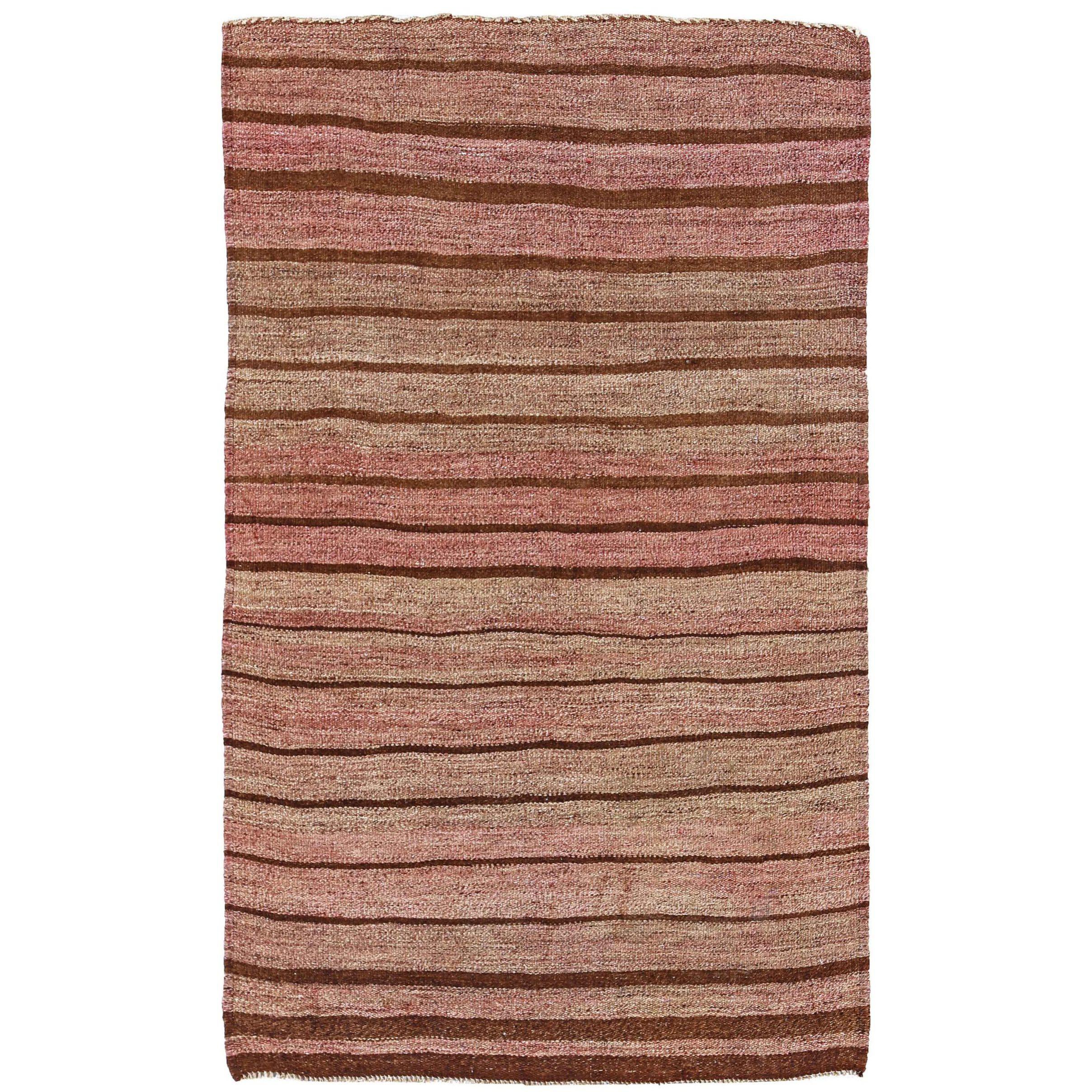 Rug & Kilim Persan Circa 1910 - Laine Brown Ivory Pink Design - 91234