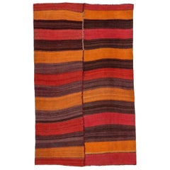 Rug Kilim Persan Circa 1910 - Laine Brown Orange Rouge Design/One - 91255