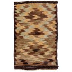 Rug & Kilim persiano del 1910 - Lana marrone avorio giallo - 91257