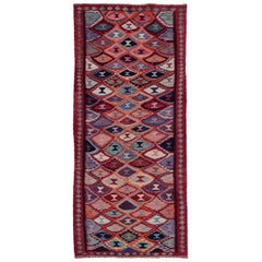 Rug & Kilim persiano del 1910 - Lana blu avorio rosa rosso - 91258