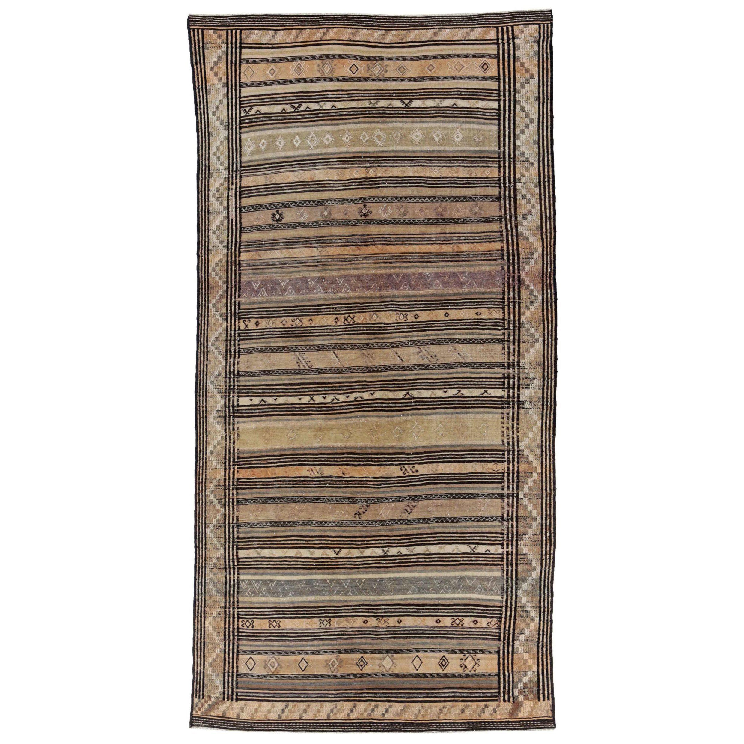 Rug & Kilim persiano del 1910 - Lana marrone avorio - 91274
