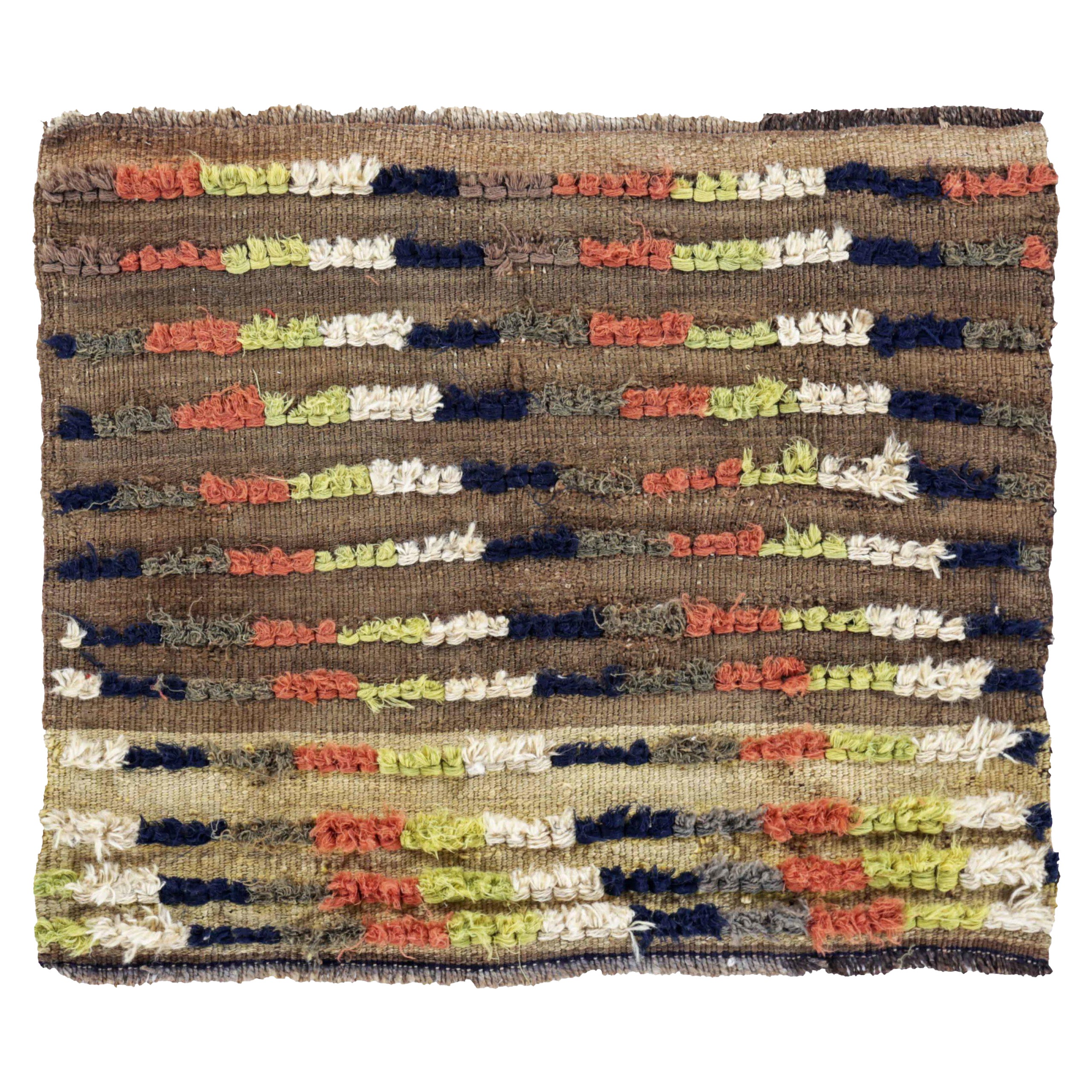 Tappeto persiano Gabbeh piccolo, circa 1910 - Lana Marrone Verde Blu Navy Arancione - 91269