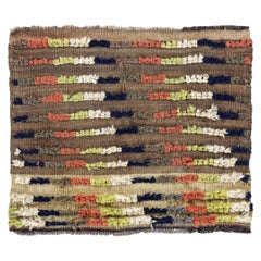 Persian Gabbeh Small Rug Circa 1910 - Wool Brown Green Navy Blue Orange - 91269