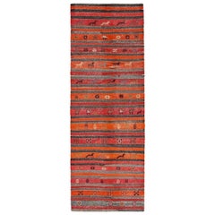 Tappeto persiano Rug & Kilim Circa 1910 - Lana Blu Grigio Avorio Arancione Rosso - 91271
