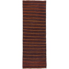 Persische Kilim Läufer Teppich CIRCA 1910 - Wolle Braun Orange Gelb Design - 91247