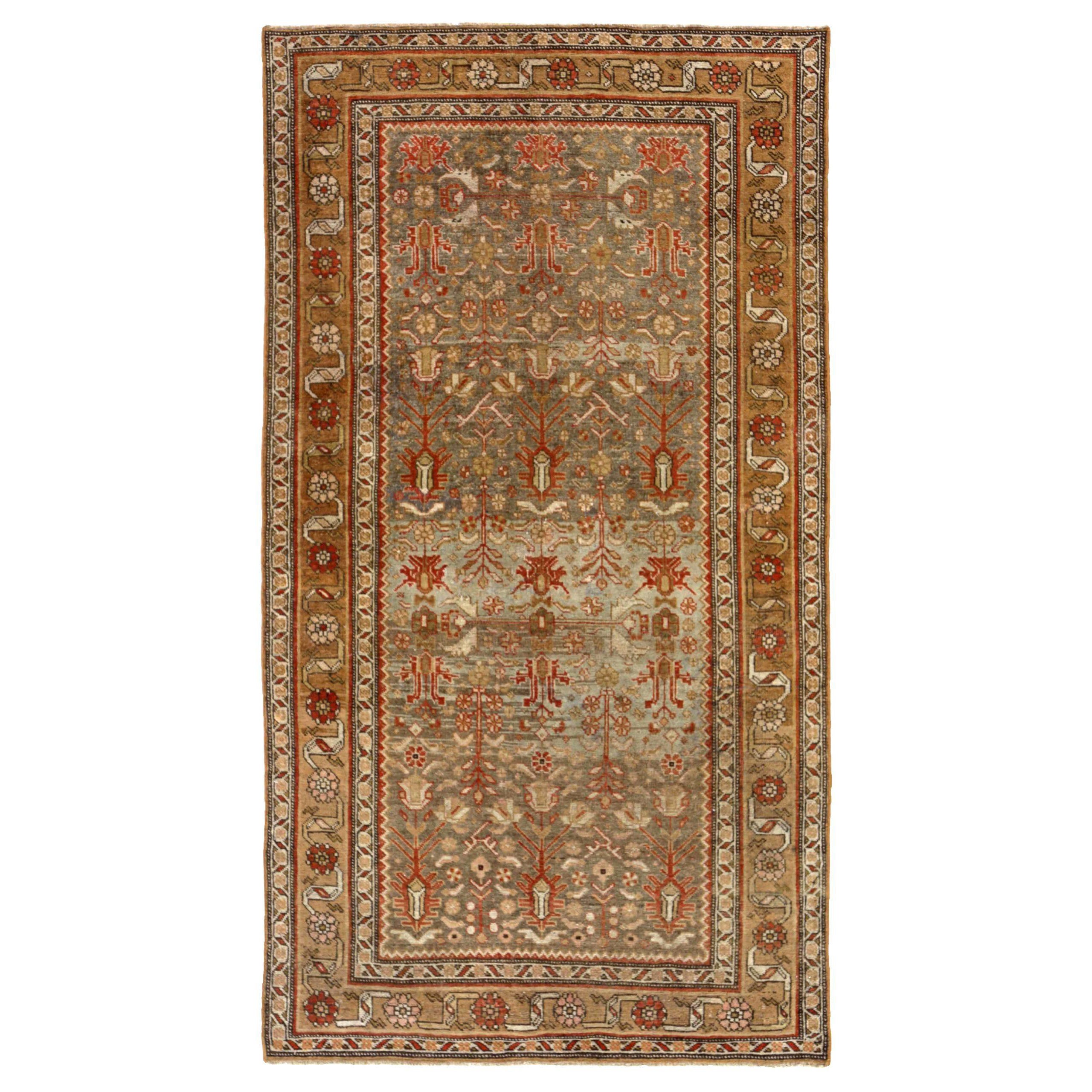 Persischer Bijar Kleiner Teppich CIRCA 1910 - Wolle Braun Elfenbein Rot Design - 91287