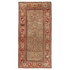 Persischer Bijar Kleiner Teppich Circa 1910 - Wolle Elfenbein Hellblau Rot Design - 91288