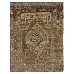 Persischer Aserbaidschan Kleiner Teppich CIRCA 1910 - Wolle Braun Elfenbein Design - 91289