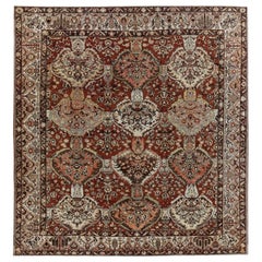 Alfombras Persas Bakhtiari Circa 1910 - Lana Diseño Marfil Rosa Rojo - 91290