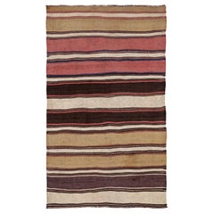 Rug & Kilim Persan Circa 1910 - Laine Brown Ivory Pink Yellow Design - 91305