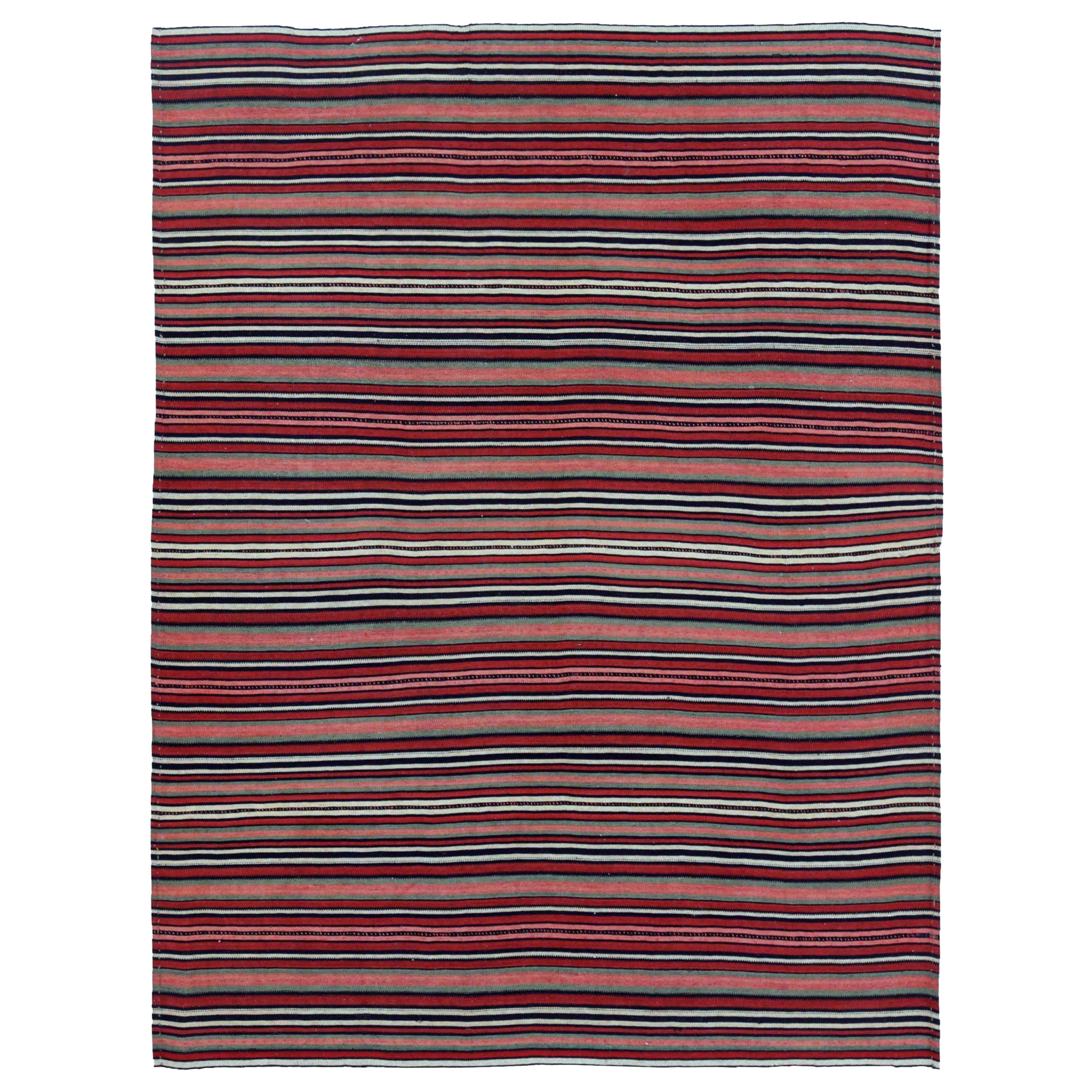 Tappeto persiano Jajim piccolo, circa 1910 - Lana Marrone Verde Avorio Rosa Rosso - 91306