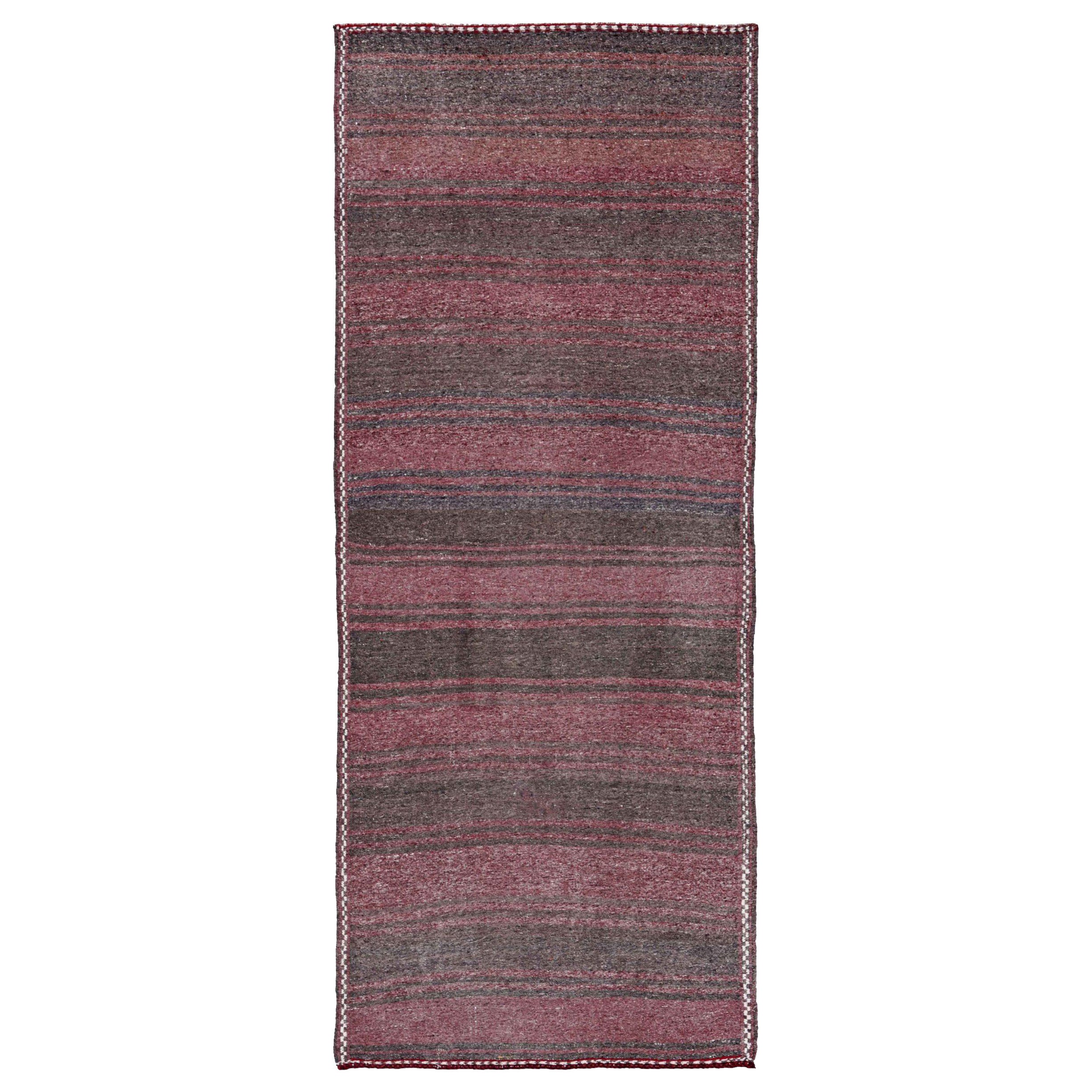 Persischer Kilim Small Rug CIRCA 1910 - Wolle Brown Pink Design - 91312